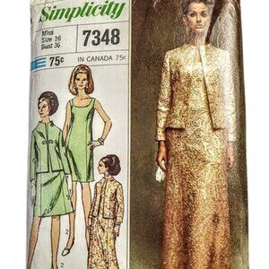 Genuine 1960s Vintage Sewing Pattern For A Long Or Short Dress Gown With Jacket